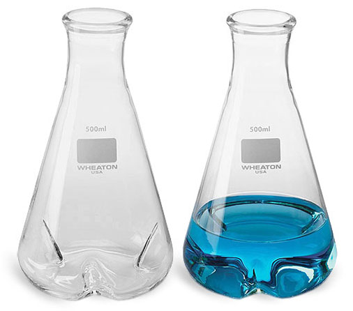 500 mL Capacity 3 Baffles WHEATON Industries Inc 0914A38EA Wheaton Science Products 353262 Borosilicate Glass Shake Flask