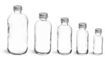 Clear Glass Lab Bottles w/ Aluminum Lined Caps