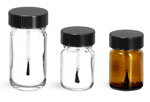 Glass Lab Bottles w/ Black Caps