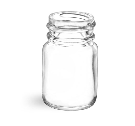 Glass Laboratory Bottles, Clear Glass Wide Mouth Pharmaceutical Rounds (Bulk)