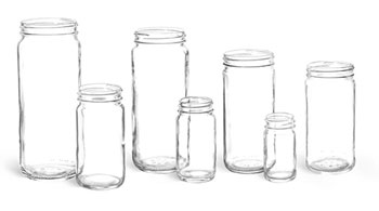 Laboratory Glass Jars, Clear Glass Paragon Jars (Bulk), Caps Not Included  