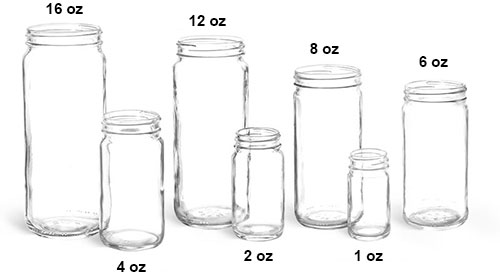 SKS Science Products - Laboratory Glass Jars, Clear Straight Sided