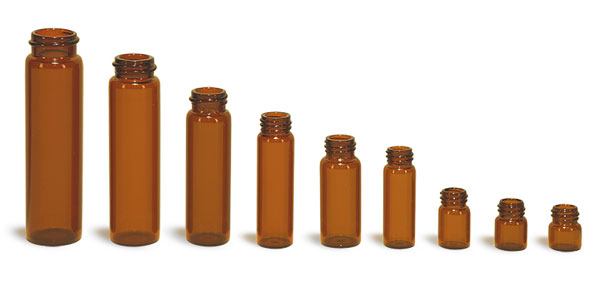 Glass Lab Vials, Amber Glass Vials (Bulk), Caps Not Included