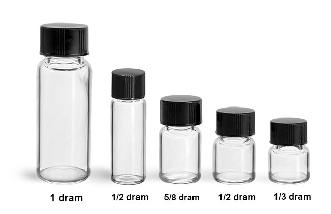 SKS Science Products - Glass Lab Vials, Clear Glass Lab Vials w/ Black ...