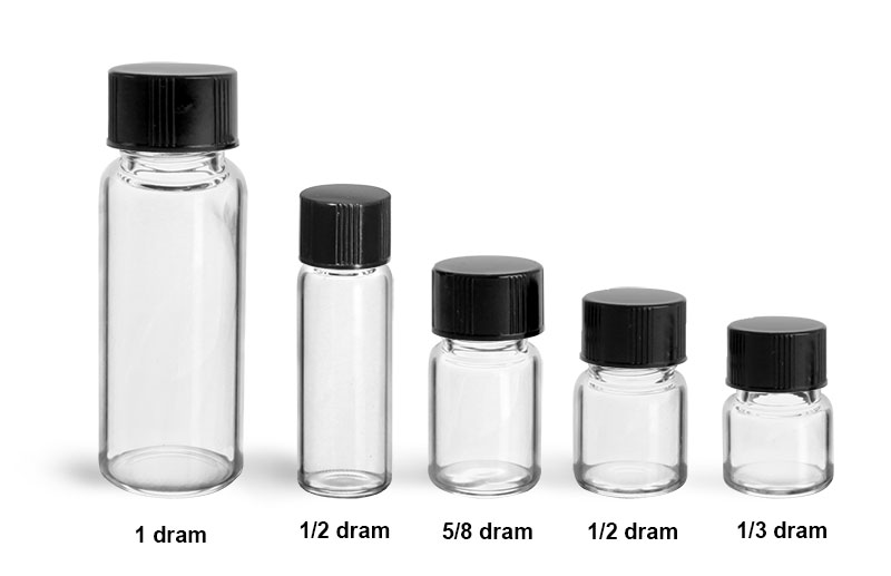 Sks Science Products Glass Lab Vials Clear Glass Lab Vials W Black Phenolic Pv Lined Caps