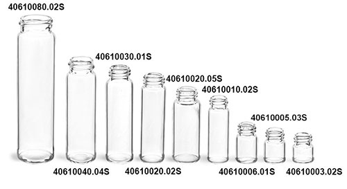 Glass Lab Vials, Clear Glass E-C Sample Lab Vials w/ No Caps Included (1.2 ml - 8 Ml) 