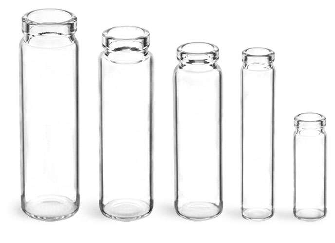 Glass Lab Vials, Clear Glass Lip Vials (Bulk), Caps Not Included