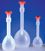 Polypropylene Plastic Volumetric Flasks w/ Stoppers