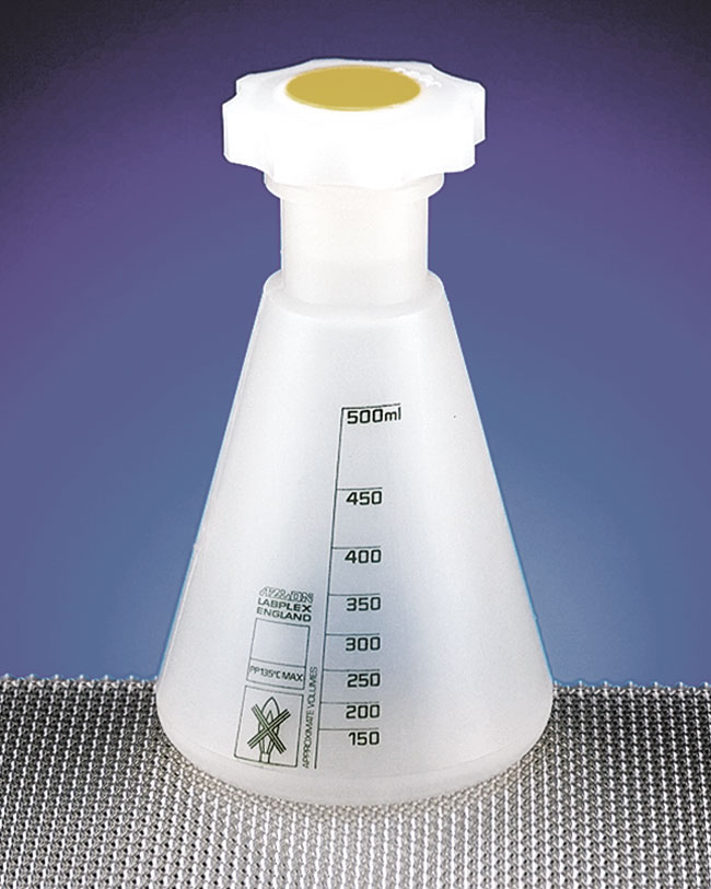 Polypropylene Plastic Erlenmeyer Flasks w/ Stoppers