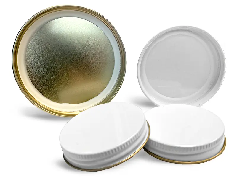 White Metal Plastisol Lined Caps