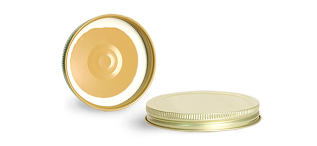 Gold Metal Plastisol Lined Caps