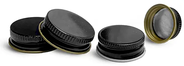 Black Metal Foil Lined Caps