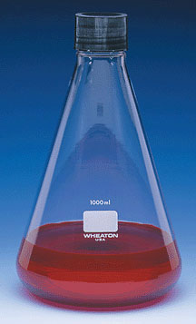 Glass Flasks, 1000 mL Clear Glass Erlenmeyer Flasks