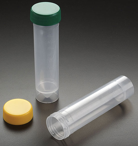 Sample Containers, 50 ml PP Sample Tubes w/ PE Caps