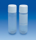 Plastic Lab Vials, Cryules Non-Sterile Round Bottom Polypropylene Cryogenic Vials w/ White Polypropylene Caps