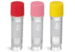 Plastic Lab Vials, Cryules Sterile Free-Standing Polypropylene Cryogenic Vials w/ Plastic Colored Caps