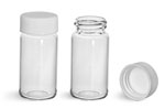 Glass Lab Vials, Clear Glass Scintillation Vials w/ White PE Lined Polypropylene Caps