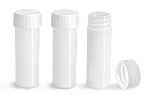 Plastic Lab Vials, Natural HDPE Scintillation Vials w/ White Unlined Polypropylene Caps