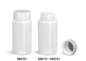 Plastic Lab Vials, Natural HDPE Scintillation Vials w/ Metal Foil Lined Polypropylene Caps             