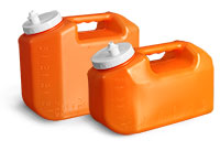 Lab Bottles, 24 Hour Urine Collection, HDPE Orange Bottle, Spout Cap