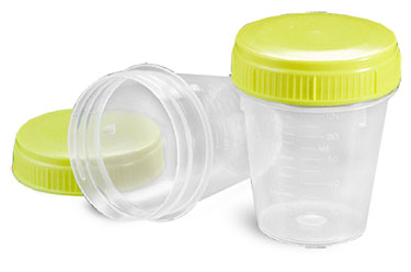 Sample Containers, Disposable Polypropylene Specimen Containers w/ Screw Caps 