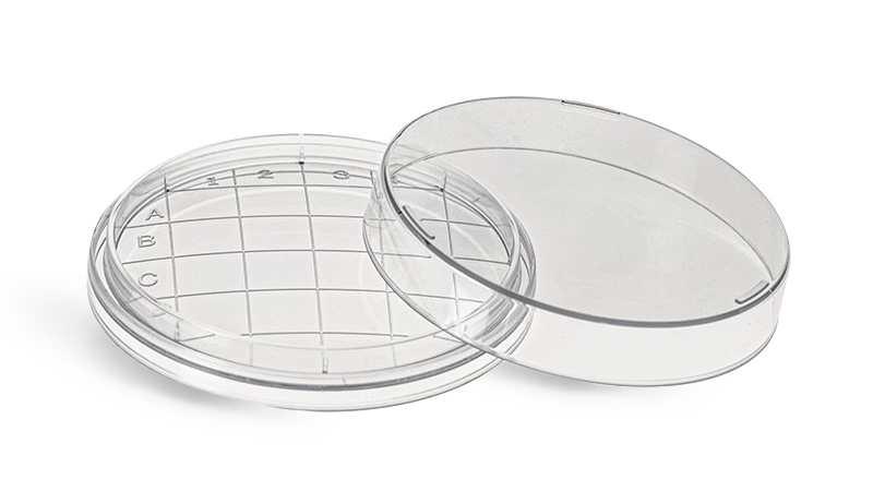 Plastic Petri Dishes, Clear Polystyrene Sterile Contact Plates