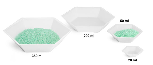Weighing Dishes, Polystyrene Anti-static Hexagonal Weigh Dishes 