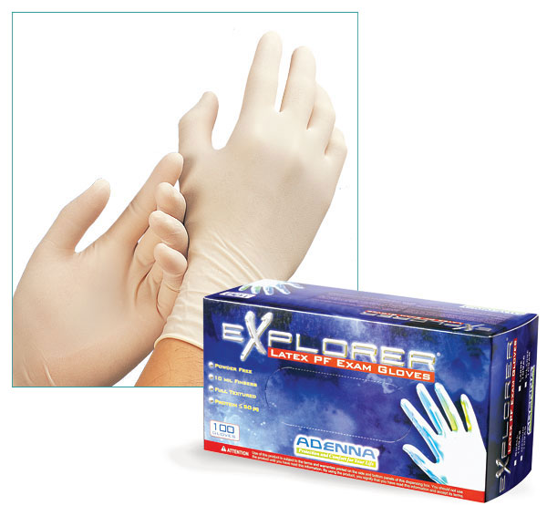 Disposable Gloves, Explorer Powder Free Extra-Thick Latex Gloves