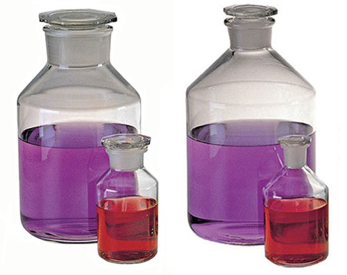 Glass Reagent Bottles with Glass Stoppers