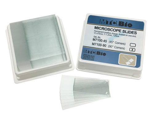Microscope Supplies, Positive Charged Glass Microscope Slides      