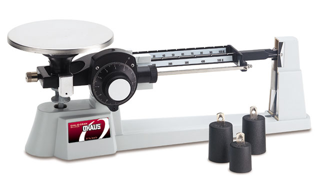 Ohaus Scales,Triple Beam Balance, Stainless Steel Plate & Attachment Weights  