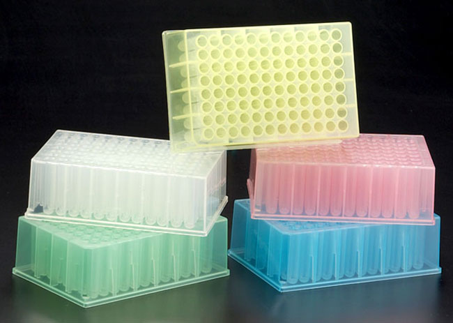 Cell Culture Plates, BioBlock™ 96-Well Color-Coded Microtitration Plates w/ 1.2 ml Round Bottom Wells