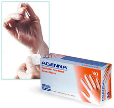 synthetic vinyl exam gloves