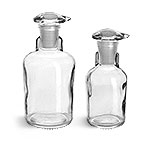 Lab Bottles, Dropping Bottles, Clear Glass Dropping Bottles w/ Ground Glass Stoppers