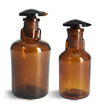 Lab Bottles, Dropping Bottles, Amber Glass Dropping Bottles w/ Ground Glass Stoppers