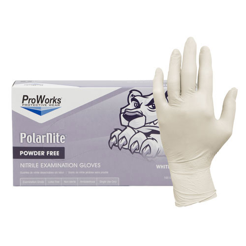 1000 White Nitrile Medical Exam Gloves Powder Free LARGE Size Non Vinyl Latex