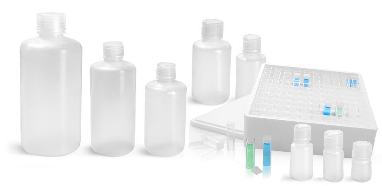 SKS Science Products - Lab Bottles, Leak Proof, Natural HDPE Wide Mouth  Water Bottles w/ Plastic Caps