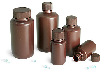 Amber HDPE Leak Proof Water Testing Bottles  