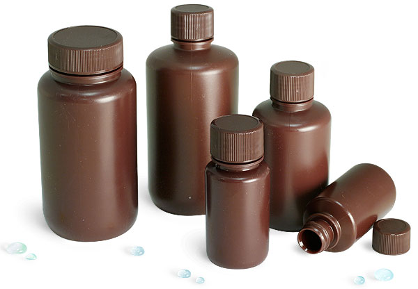 Amber HDPE Leak Proof Water Testing Bottles