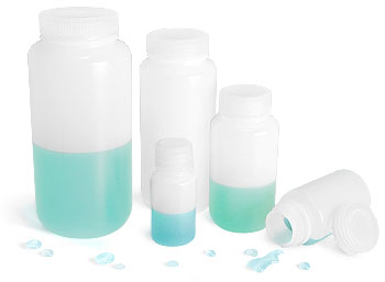 Natural HDPE Leak Proof Wide Mouth Water Testing Bottles  